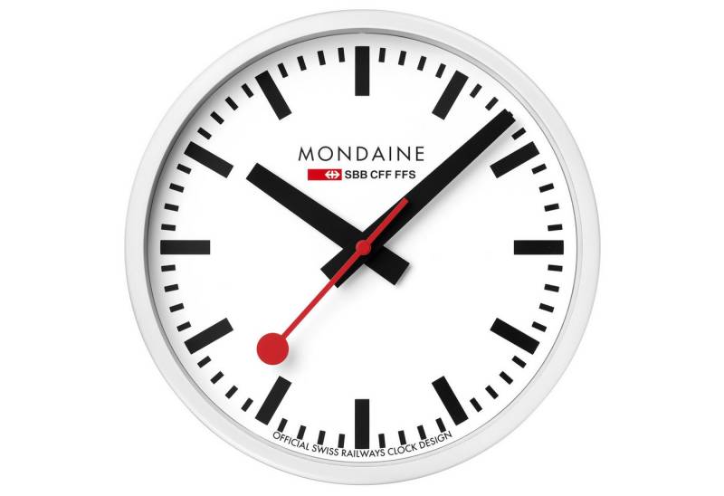MONDAINE Wanduhr Quarz 25 cm Weiß von MONDAINE