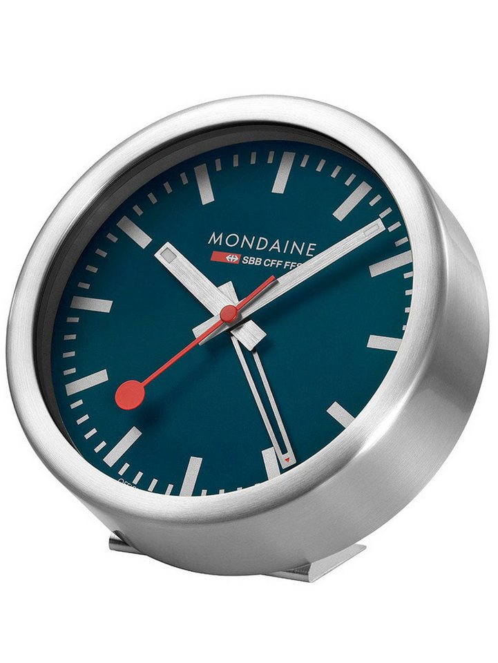 MONDAINE Wecker Mondaine A997.MCAL.46SBV.2 silber-blaue mini Wanduhr Tischuhr & Wecker Alarm,Minute,Sekunde,Stunde MONDAINE Wecker Mondaine A997.MCAL.46SBV.2 silber-blaue mini Wanduhr Tischuhr & Wecker Alarm,Minute,Sekunde,Stunde von MONDAINE