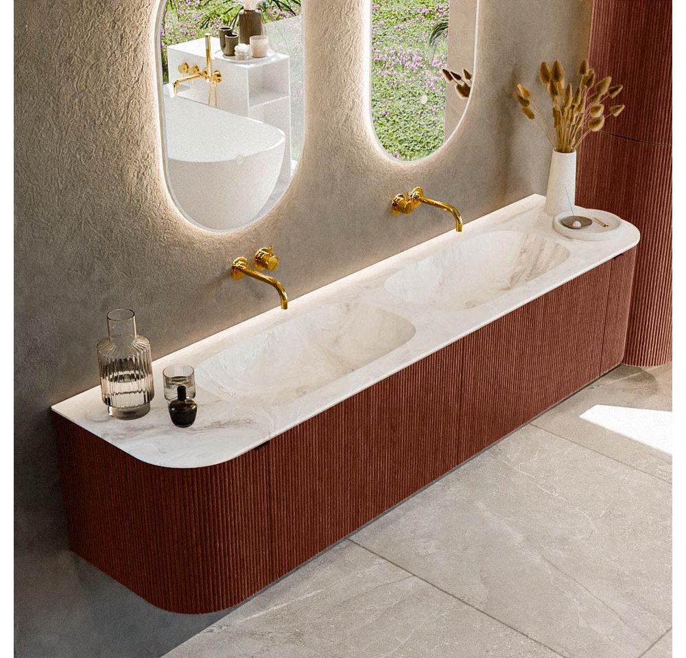 MONDIAZ Waschtisch set curve gerundet echtholz 190 cm Ruby KRVSTS190LR2L2D0KDRubFra MONDIAZ Waschtisch set curve gerundet echtholz 190 cm Ruby KRVSTS190LR2L2D0KDRubFra von MONDIAZ