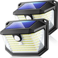 Ulisem 2 Stück Solarleuchten für den Außenbereich mit Bewegungsmelder, IP65 wasserdichte Wandleuchte, 3 Modi, 178 LEDs von MONDIAZ