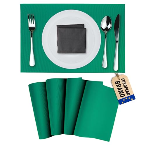 Mondiroso.4er-Pack abwaschbare Platzsets. rutschfeste Tischsets für Esstisch und Küche.(4,grün) von MONDIROSO