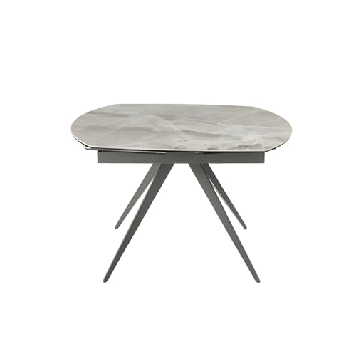 Mondo Viro Ausziehbarer Tisch "Achille" mit Platte aus Feinsteinzeug in Marmoroptik, 120/180 x 90 cm, 76 h (Anthrazit/grauer Marmor glänzend) von MONDO VIRO un mondo a casa tua