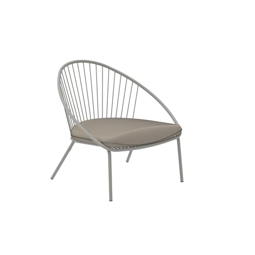 Mondo Viro Gartensessel aus Metall, "Aria", stapelbarer Lounge-Stuhl, 82 x 86 cm, 87 cm (Fango - Maulwurf) von MONDO VIRO un mondo a casa tua