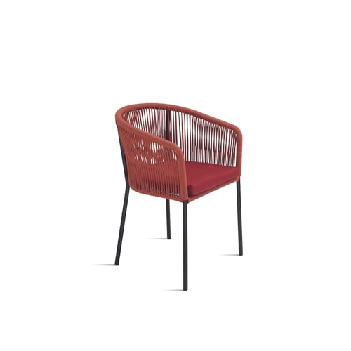 Mondo Viro Moderner Seilstuhl "Joan", gepolsterter Sitz für Wohnzimmer, 55 x 56 x 78 cm (4, rostfrei) von MONDO VIRO un mondo a casa tua