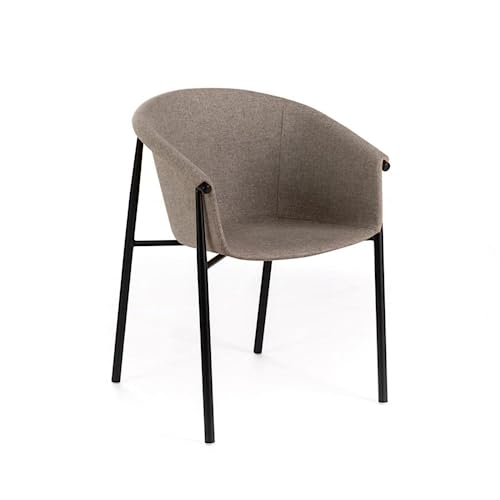 Mondo Viro Modernes Stuhl-Set aus Stoff "Orchidea", elegant mit lackiertem Metallgestell (6, Taupe) von MONDO VIRO un mondo a casa tua