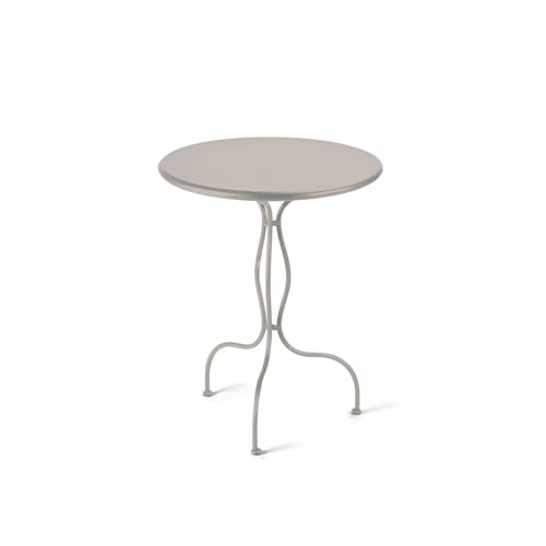 Mondo Viro Runder Tisch "Rondò" aus verzinktem Metall, für den Garten, zerlegbar, 60 x 60 cm, 75 h (Schlamm) von MONDO VIRO un mondo a casa tua