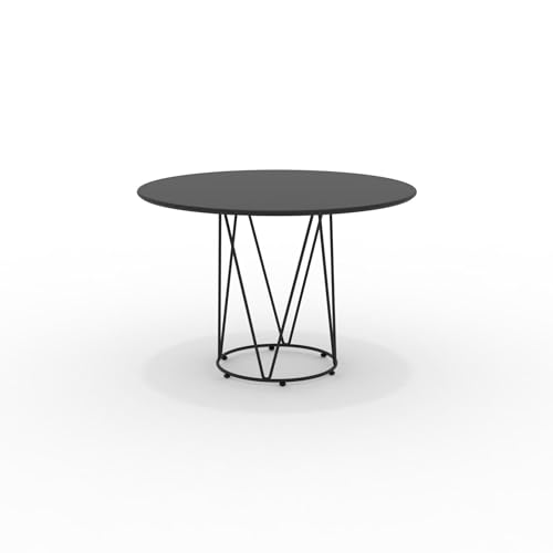 Mondo Viro Runder Tisch aus verzinktem Metall mit Sockel "Daisy" für den Garten, zerlegbar (Medium – cm Ø110 x 75 h, Schwarz) von MONDO VIRO un mondo a casa tua