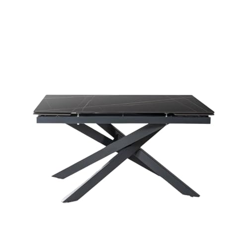 MONDO VIRO Ausziehbarer Tisch mit schwarzer Keramikplatte in Marmoroptik Xavier 140/200 x 80 cm 76 h von MONDO VIRO