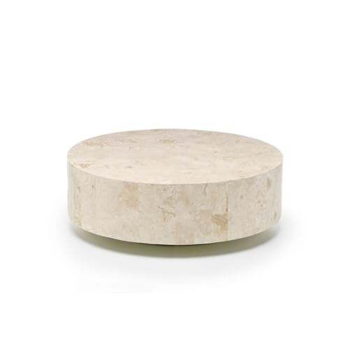 MONDO VIRO Cleopas Couchtisch aus Fossilstein 85 x 85 cm 28 h (Beige) von MONDO VIRO