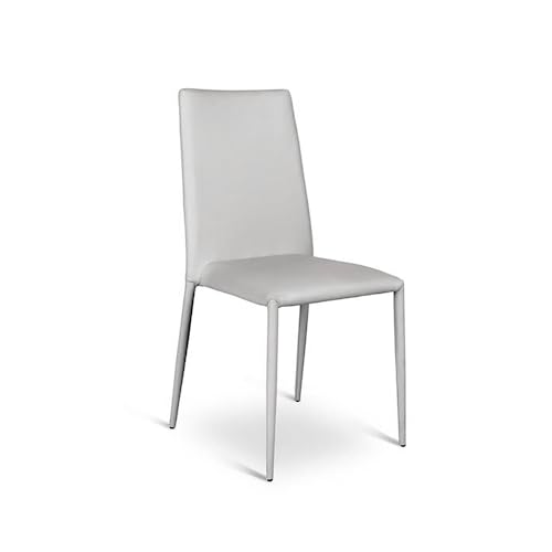 MONDO VIRO Moderne Polsterstühle Lavendel aus Kunstleder, stapelbar, 42 x 40 cm, 96 h (4, Hellgrau) von MONDO VIRO