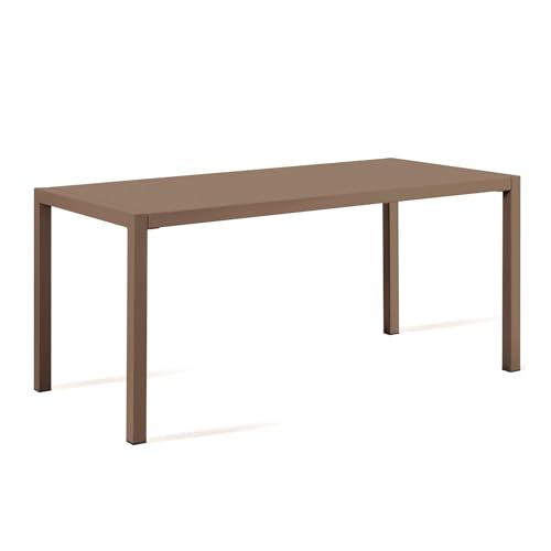 MONDO VIRO Moderner fester, rechteckiger Metalltisch Quatris Garten stapelbar H 75 cm (Corten, Groß - 160 x 80 cm 75 h) von MONDO VIRO