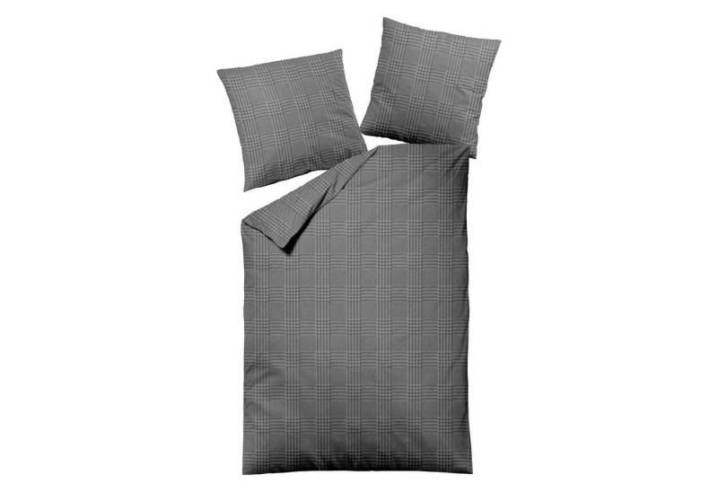 MONDO Bettwäsche DIRA, L 155 x B 220 cm, Anthrazit, Reißverschluss, Flanell, 1 teilig, 100% Baumwolle von MONDO