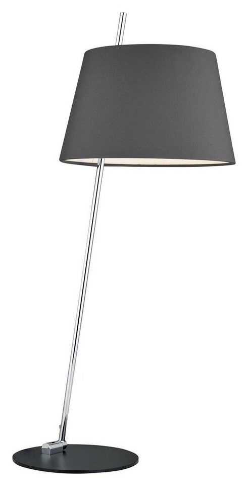 MONDO Tischleuchte GANTO, 1-flammig, Anthrazit, Stoffschirm, H 35 cm, ohne Leuchtmittel, Metall, Lampenhals neigbar von MONDO