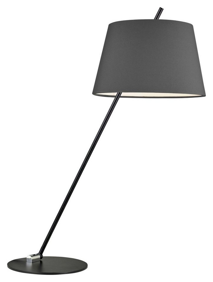 MONDO Tischleuchte GANTO, Anthrazit, Schwarz, Metall, Höhe 63 cm, ohne Leuchtmittel, Stoffschirm, 1-flammig, Tischlampe von MONDO