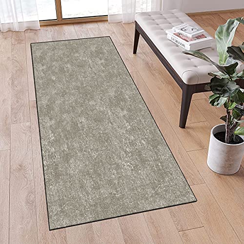 MONECER Teppichläufer rutschfest Modern Abstrakt 60x100cm Beigegrau Meterware Waschbar Teppich Läufer Flur Schlafzimmer Korridor Küchenlaufer Lang, Anpassbare Größe, 40 - 120cm Breit von MONECER