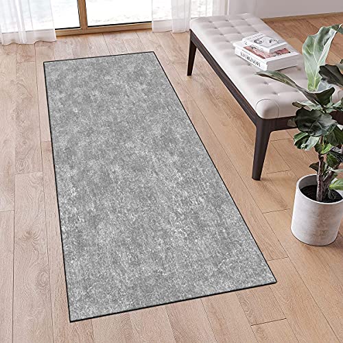 MONECER Teppichläufer rutschfest Modern Abstrakt 80x200cm Hell Grau Meterware Waschbar Teppich Läufer Flur Schlafzimmer Korridor Küchenlaufer Lang, Anpassbare Größe, 40-120cm Breit von MONECER