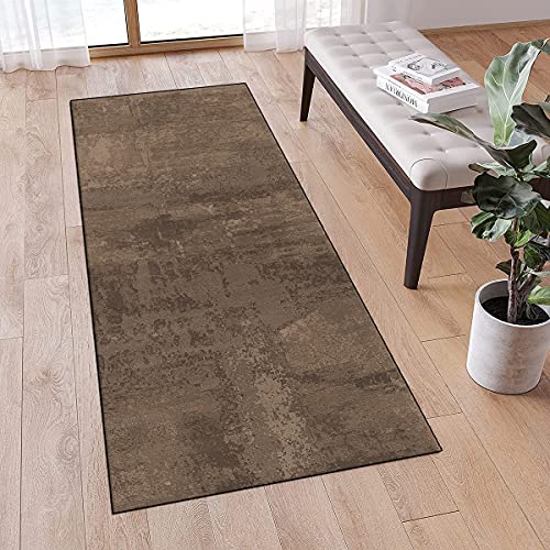 MONECER Teppich Läufer Flur rutschfest Meterware 60x90cm Braun Modern Abstrakt Waschbar Teppichläufer Schlafzimmer Korridor Küchenläufer Teppich Lang, Anpassbare Größe, 40 - 120cm Breit von MONECER