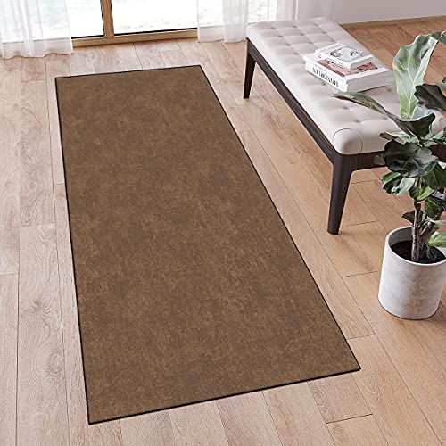 MONECER Teppichläufer rutschfest Modern Abstrakt 60x90cm Braun Meterware Waschbar Teppich Läufer Flur Schlafzimmer Korridor Küchenlaufer Lang, Anpassbare Größe, 40-120cm Breit von MONECER