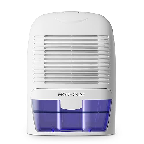 MONHOUSE Luftentfeuchter 1500ml Tragbarer, Kompakter Und Leiser Feuchtigkeitsabsorber - Mini-Luftentfeuchter Fur Haus, Schlafzimmer, Feuchtigkeit, Auto - Elektrischer Schimmelentferner - Weib/Lila von MONHOUSE