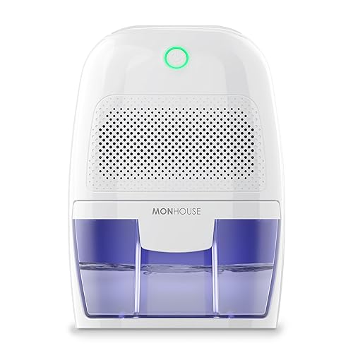 MONHOUSE Luftentfeuchter 600ml Tragbarer, Kompakter Und Leiser Feuchtigkeitsabsorber - Mini-Luftentfeuchter Fur Haus, Schlafzimmer, Feuchtigkeit, Auto - Elektrischer Schimmelentferner - Weib/Lila von MONHOUSE