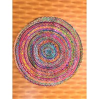 Jute & Baumwolle Multi Chindi Braid Teppich, Handgewebte Wendeteppiche von MONIKAENTERPRISIndia