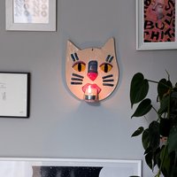 Keramik Wandbild Katze Mit Zunge Als Teelichthalter; Ausgefallene Deko von MONIYceramics