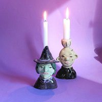 Kerzenhalter Hexe Für Halloween Passend Baumkerzen; Kerzenständer Witch Handgetöpfert; Kerzenleuchter Aus Keramik Grusel Kerzenhalter Hexe Für Halloween Passend Baumkerzen; Kerzenständer Witch Handgetöpfert; Kerzenleuchter Aus Keramik Grusel von MONIYceramics