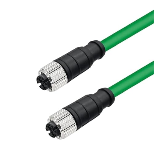 1 x M12 Profinet Industrielle Linie 4 8 Pin A/D/X Verlängerungskabel männlich auf männlich A weiblich geschirmtes CAT6-Netzwerkcodierungskabel Ethernet(8Pin X Typ F-F, 500 cm) von MONIZMVC