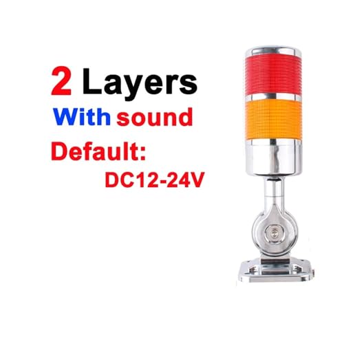 DC12V 24V AC110V 220V Industrielle Multilayer Stapel licht LED Signal Alarm vorsicht licht for Maschinen Alarm Lampe LTA Turm(2layersoundRedOrange) von MONIZMVC