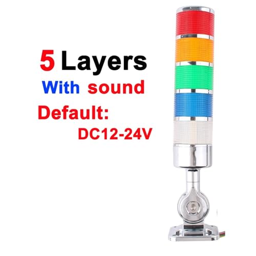 DC12V 24V AC110V 220V Industrielle Multilayer Stapel licht LED Signal Alarm vorsicht licht for Maschinen Alarm Lampe LTA Turm(5 layer sound) von MONIZMVC