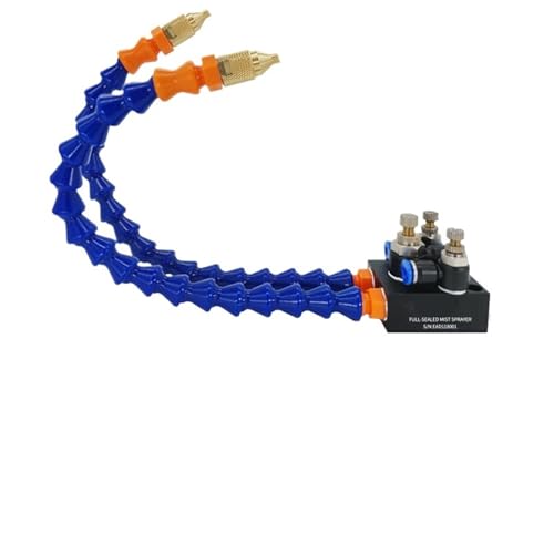 Doppeldüsen-Nebel-Kühlmittel-Schmierspray-Systemeinheit Nebelkühlungssprayer CNC-Drehmaschine Fräsbohrer Graviermaschine(Double Micro-Flow,320) von MONIZMVC