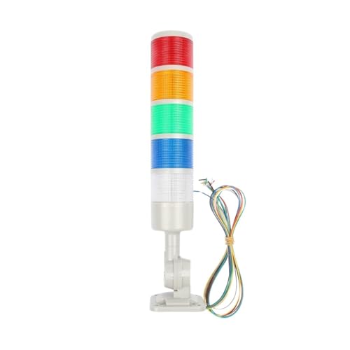 Drehbare 180 Stapel licht Rot bernstein Grün warnung licht industrie for CNC maschine DC12-24V AC110-220V Stetige blinkende licht LED(5 layer_DC12-24V) von MONIZMVC