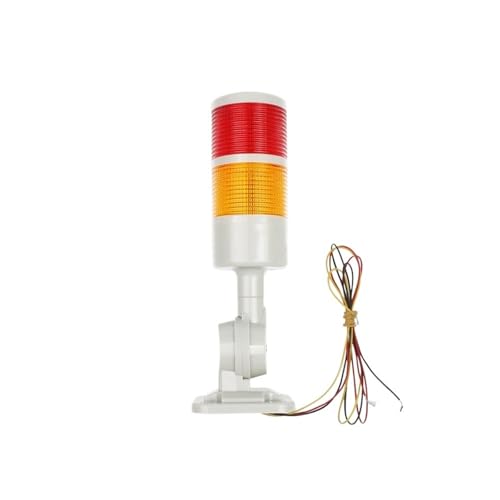 Drehbare 180 Stapel licht Rot bernstein Grün warnung licht industrie for CNC maschine DC12-24V AC110-220V Stetige blinkende licht LED(Yellow Red_DC12-24V Sound) von MONIZMVC