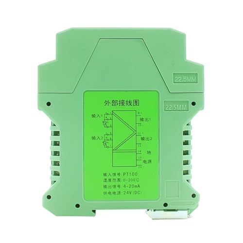 PT100 Pt1000 Temperaturtransmitter DC24V 4-20mA Ausgangssignal-Isolator-Konverter(1 input 2,0-500_DC24V_1-5V) von MONIZMVC