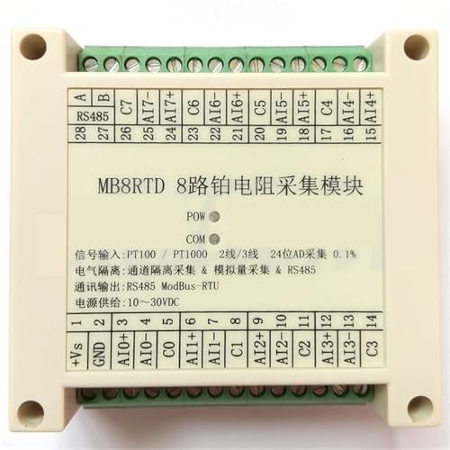 PT1000 PT100 8-Wege-Platin-Widerstand Hochpräzises Temperaturerfassungsmodul RS485 Modbus von MONIZMVC