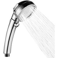 Cabezal de ducha universal de 3 modos, cabezal de ducha de mano, ahorro de agua, con tope, cabezal de ducha desmontable, cromado, plateado. von MONLY