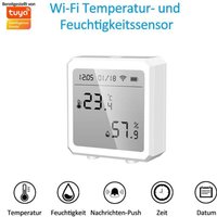 Tuya Smart WiFi Temperatur Feuchtigkeitssensor Indoor Hygrometer Thermometer APP Fernbedienung mit LCD Display T&H Sensor ℃/℉ Umschaltbar Kompatibel von MONLY