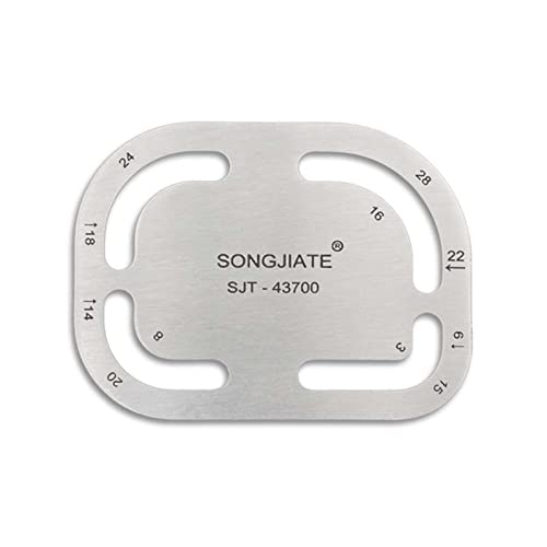 MONOJLY Rundes Lineal, Uhrenarmband-Lineal, Schablone, Schablone, Edelstahl, abgerundete Ecken, Messwerkzeug für Lederhandwerk von MONOJLY