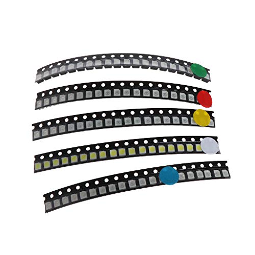 MONOJLY SMD 3528 1210 LED-Lichter in 5 Farben, Rot, Grün, Blau, Gelb, Weiß, 100 Stück von MONOJLY