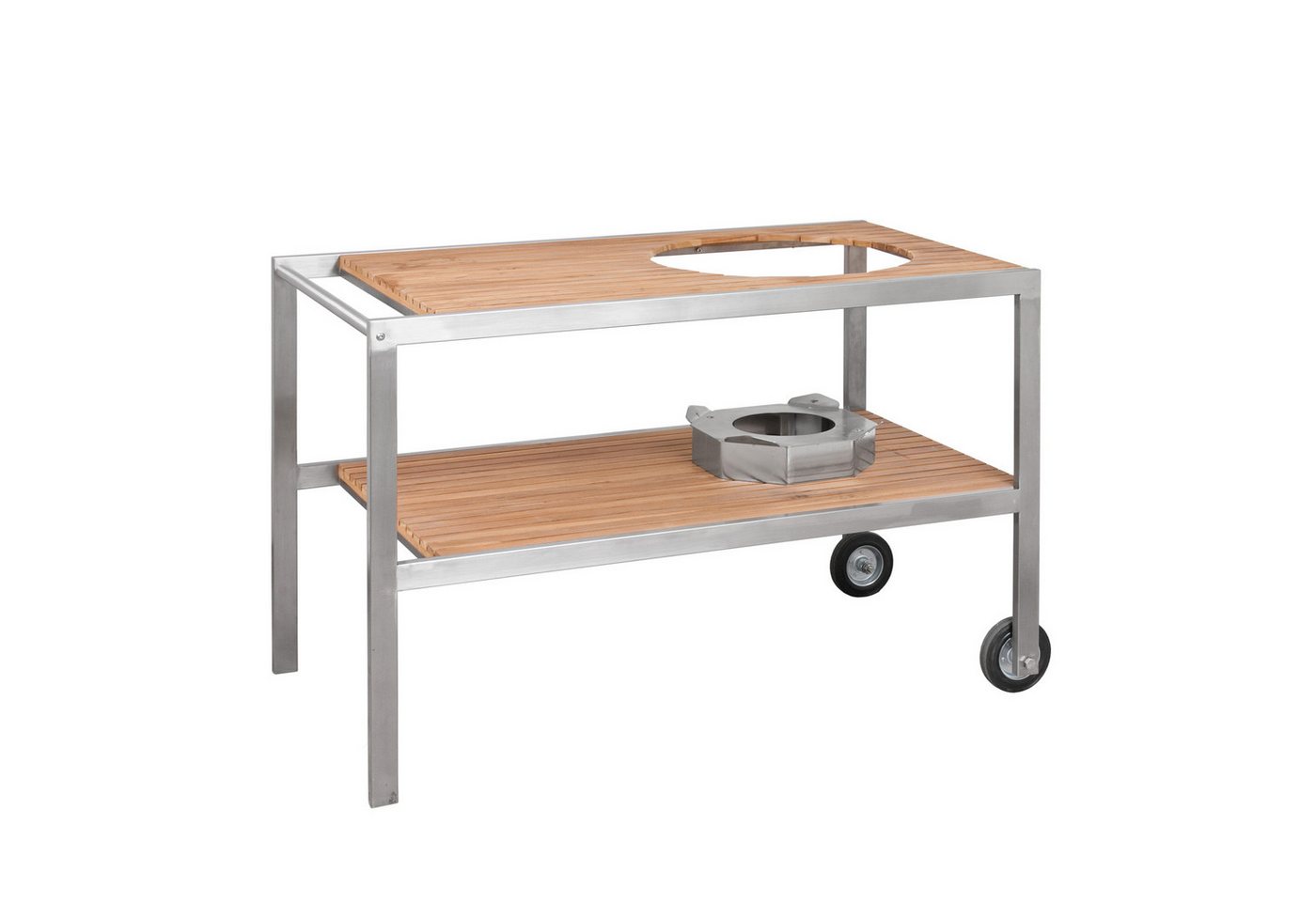 MONOLITH Keramikgrill Monolith Classic Tisch aus Edelstahl & Teak MONOLITH Keramikgrill Monolith Classic Tisch aus Edelstahl & Teak von MONOLITH