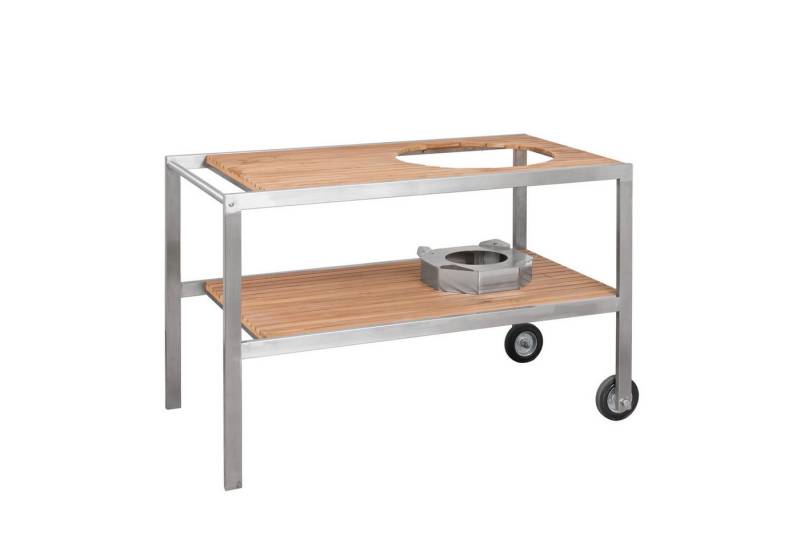 MONOLITH Keramikgrill Monolith Classic Tisch aus Edelstahl & Teak von MONOLITH