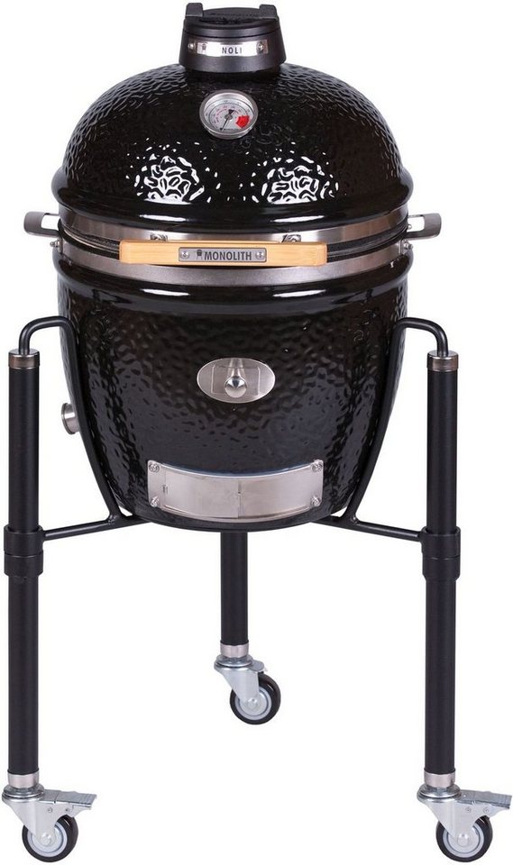 MONOLITH Keramikgrill Monolith Grill Junior PRO Serie 2.0 Schwarz - MIT Gestell von MONOLITH