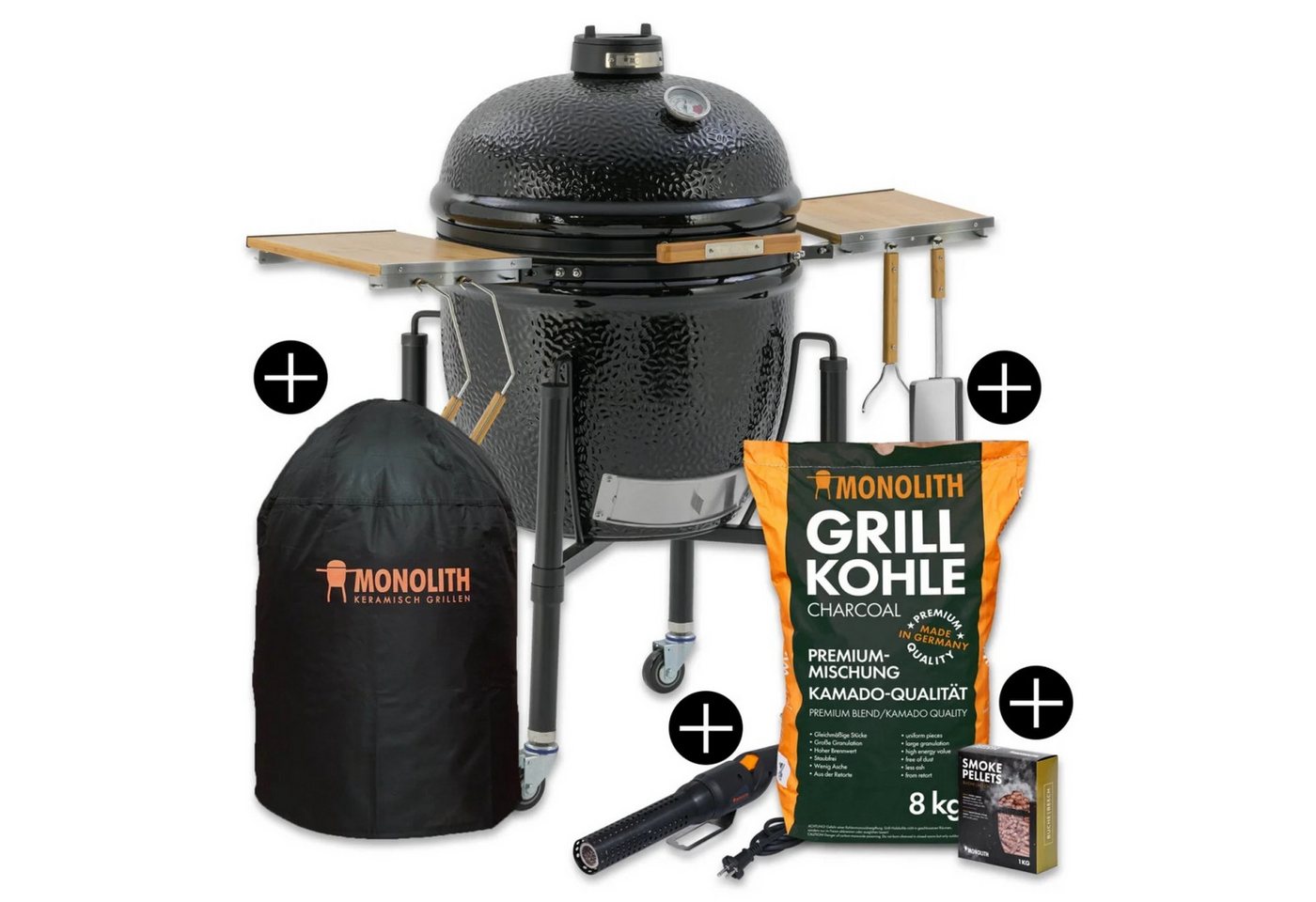 MONOLITH Keramikgrill Monolith Starterset ONE.66 Keramikgrill mit Gestell inkl. von MONOLITH