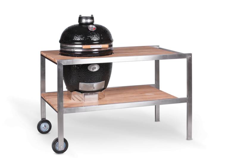 Monolith Teakholztisch für CLASSIC Keramikgrill - Modell 2021, Edelstahl von MONOLITH