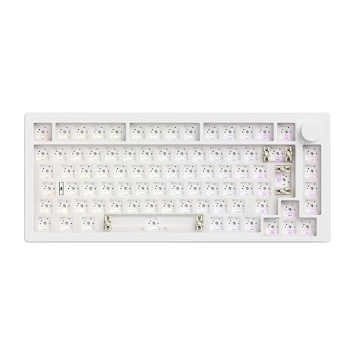MONSGEEK M1 V5 Mechanisches Tastatur-Kit, VIA Programmierbares Hot-Swap-Tri-Mode-RGB-Tastatur-Kit für Windows/Mac (ISO-Layout, weiß) von MONSGEEK