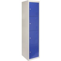Monster Racking - 1x Schließfachschrank Spind Metallschrank Stahlschrank Umkleide Blau 4-türig von MONSTER RACKING