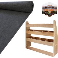 11qm Anthrazit Teppich-Verkleidung Super Stretch mit Kleber & vw Caddy Regalsystem von MONSTER SHOP