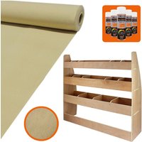 11qm Beige Teppich-Verkleidung mit 5 Dosen Kleber & Sperrholzregal Fahrzeugeinrichtung für vw Caddy Maxi Van 14 Fächer auf 3 Ebenen - Wheat von MONSTER SHOP