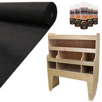 11qm Schwarz Teppich-Verkleidung Super Stretch mit Kleber & VW Transporter Regalsystem 11qm Schwarz Teppich-Verkleidung Super Stretch mit Kleber & VW Transporter Regalsystem von MONSTER SHOP