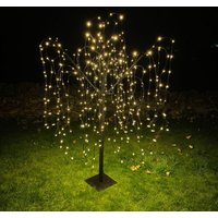 Beleuchteter Trauerweidenbaum 240cm LED-Trauerweide Schwarz mit 800 warmweißen LEDs 8m Kabel 6 / 18 Stunden Zeitschaltuhr Timer - Schwarz von MONSTER SHOP